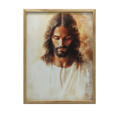 VÁSZONFESTMÉNY JÉZUS FALRA A SZÍV BÉKÉBEN 70x100 CM FA grafika, keretezett kép