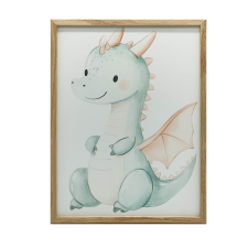VÁSZONFESTMÉNY KÉK SÁRKÁNY KERET NÉLKÜL PREMIUM VÁSZON 50x70 CM grafika, keretezett kép