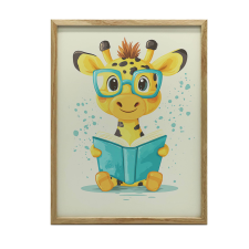 VÁSZONFESTMÉNY VIDÁM ZSIRÁF TÜNDÉRFÖLDBEN 30X40 CM KERET NÉLKÜL grafika, keretezett kép