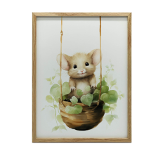  VÁSZONFESTŐ EGÉR HINTÁN KERET NÉLKÜL 50X70 CM PREMIUM VÁSZON grafika, keretezett kép