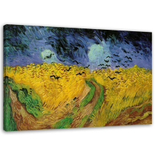  Vászonkép, Búzamező hollókkal - V. van Gogh Reprodukció - 100x70 cm tapéta, díszléc és más dekoráció