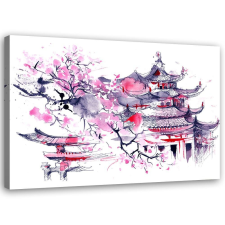  Vászonkép, Japán akvarell - 60x40 cm tapéta, díszléc és más dekoráció