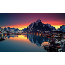  Vászonkép, MEDIA, Naplemente a tavon, 105 x 70 cm grafika, keretezett kép