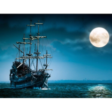  Vászonkép, MÉDIA, Rejtélyes gőzhajó, 105 x 70 cm grafika, keretezett kép