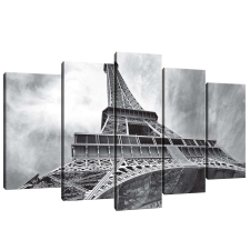Vászonkép szett 5 darabos Eiffel Torony 4 tapéta, díszléc és más dekoráció
