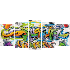 Vászonkép szett 5 darabos Graffiti tapéta, díszléc és más dekoráció