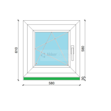  VATA 58*58 BNY JOBB műanyag ablak 24mm 2rtg.üveg nyílászáró