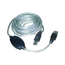 VCOM CU823-5 USB 2.0 aktív hosszabbító kábel 5m - Áttetsző/Ezüst (CU823-5) kábel és adapter