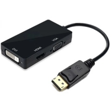 VCOM USB HDMI + DisplayPort + DVI Átalakító Fekete 15cm CG643-0.15 kábel és adapter
