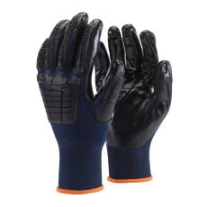  Védőkesztyű csúszásmentes TOP SHIELD-M NITRIL/TPE, fekete/kék, XL