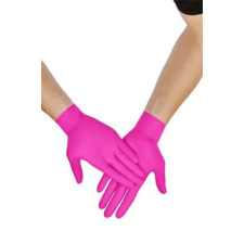 . Védőkesztyű, egyszer használatos, nitril, M méret, 100 db, púder nélküli, magenta védőkesztyű