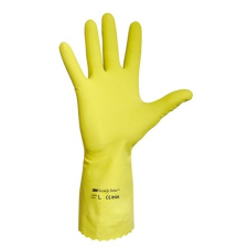  Védőkesztyű, latex, 7-es méret, sárga munkavédelem