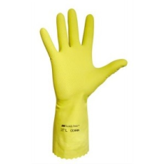  Védőkesztyű, latex, 9-es méret, sárga