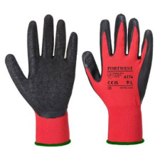 . Védőkesztyű, latex, L méret "Flex Grip", piros-fekete védőkesztyű