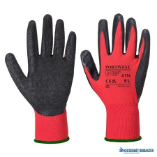 . Védőkesztyű, latex, M méret "Flex Grip", piros-fekete védőkesztyű