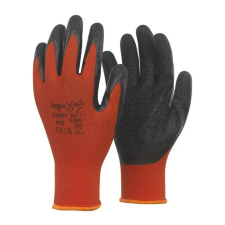  Védőkesztyű latex mártott magas kopásállóság TOP HANDY, piros/fekete, 10 védőkesztyű