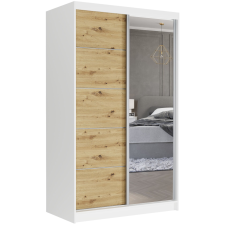  VEGA I. 120x200x60cm tolóajtós szekrény tükörrel - fehér, artisan bútor