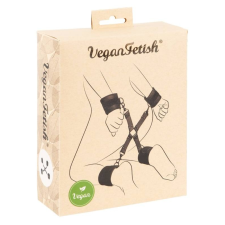 Vegan Fetish Vegan Fetish - keresztpántos csukló- és bokabilincs szett (fekete) bilincs, kötöző