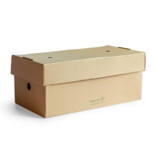 Vegware Lebomló prémium hamburgeres doboz, kraft papír (24,5x12cm) papírárú, csomagoló és tárolóeszköz