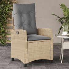  Vegyes bézs polyrattan dönthető kerti szék párnákkal kerti bútor