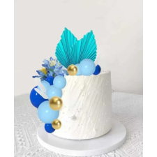  Vegyes kék tortadísz( gömb,virág,papír,egyéb dísz) sütés és főzés