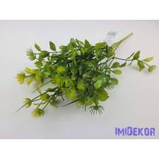  Vegyes levelű 5 ágú műzöld bokor 40 cm - Sárga dekorációs kellék