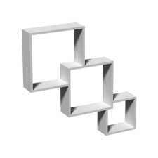 Velano Polc fali modulos összefonódó négyzet fehér (3 db-os) bútor