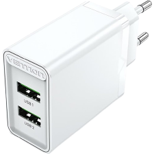 Vention 2-Port USB (A+A) Wall Charger (18W) White (FBAW0-EU) mobiltelefon kellék
