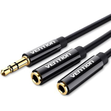 Vention 3,5mm Male to 2x 3,5mm Female Stereo Splitter Cable 0,3m Black ABS Type kábel és adapter