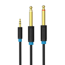 Vention 3,5mm TRS - 2x6,35mm audiokábel 0,5m fekete (BACBD) (BACBD) kábel és adapter
