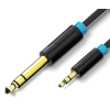 Vention 6.5mm jack/m - 3.5mm jack/m, (audio,fekete), 2m, kábel