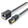 Vention Cat.6 SSTP Extension Patch Cable, 1m, fekete (IBLBF)