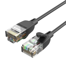 Vention Cat.6A vékony típusú hálózati kábel 1,5m fekete (IBIBG) kábel és adapter