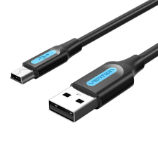 Vention COMBG USB-A apa - USB Mini-B apa 2.0 Adat és töltő kábel - Fekete/Kék (1.5m) kábel és adapter