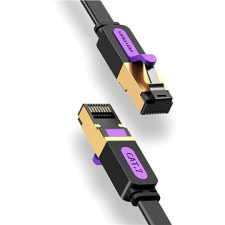 Vention Flat Cat.7 Patch Cable, 10m, fekete kábel és adapter