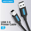 Vention Kábel usb-a 2.0/m - usb-b/m, 0.5m, (pvc, fekete, nyomtatókábel, printerkábel), vention