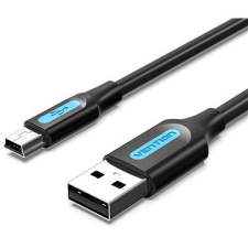 Vention Mini USB (M) - USB 2.0 (M) kábel 1M fekete PVC típus kábel és adapter