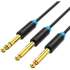 Vention TRS 6.5mm Male to 2*6.5mm Male Audio Cable 1M Black kábel és adapter