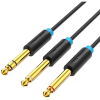 Vention TRS 6.5mm Male to 2*6.5mm Male Audio Cable 1M Black (BATBF)