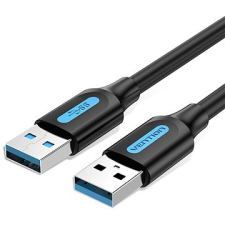 Vention USB 3.0 dugó - USB dugó kábel 1,5 M fekete PVC típus kábel és adapter