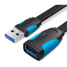 Vention USB 3.0 hosszabbító, lapos 2m, kábel (fekete) (VAS-A13-B200) kábel és adapter