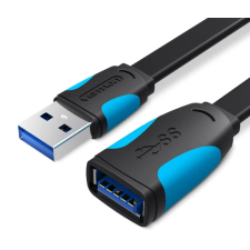 Vention usb 3.0, (hosszabbító, lapos, fekete), 1m, kábel kábel és adapter