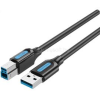 Vention USB-A 3.0/M -> USB-B/M PVC 3m, kábel (fekete) (COOBI)