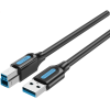 Vention usb-a 3.0/m - usb-b/m, (pvc,fekete), 3m, kábel