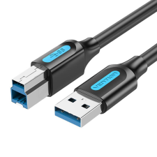 Vention USB-A apa - USB-B apa 3.0 Adat és töltő kábel 1m fekete (COOBF) (COOBF) kábel és adapter