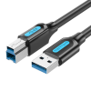 Vention USB-A apa - USB-B apa 3.0 Adat és töltő kábel 3m fekete (COOBI) (COOBI)