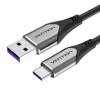 Vention USB-A - USB-C adat,- és töltőkábel 1.5m fekete-szürke (COFHG) (COFHG)