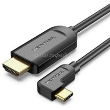 Vention USB-C -&gt; HDMI, 1,5m, jobbos kábel (fekete) (CGVBG) kábel és adapter