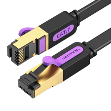Vention utp patch (cat.7, lapos, fekete), 3m, kábel kábel és adapter