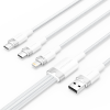 Vention Vention USB-A 2.0/M -> USB-C/Lightning/Micro USB-B, 1,5m,(fehér,3A,3in1), kábel
